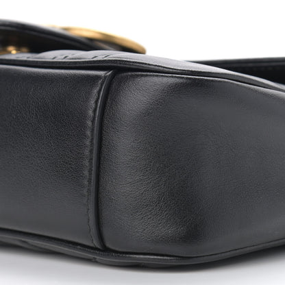 Gucci Calfskin Matelasse Mini GG Marmont Shoulder Bag Black 10 of 10