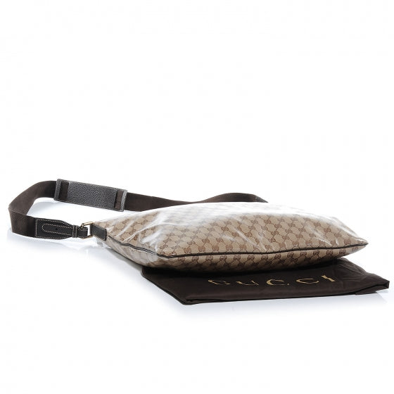 Crystal Monogram Messenger Bag Brown