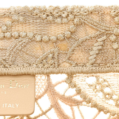 Christian Dior Transparent Metallic Embroidered Mesh Macrame Medium Book Tote Gold 8 of 12