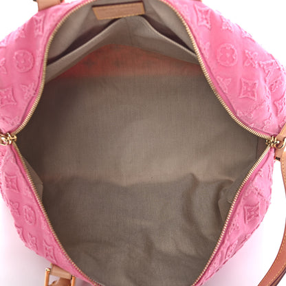 Louis Vuitton Denim Monogram Stone Speedy Bandouliere 35 Rose 4 of 8