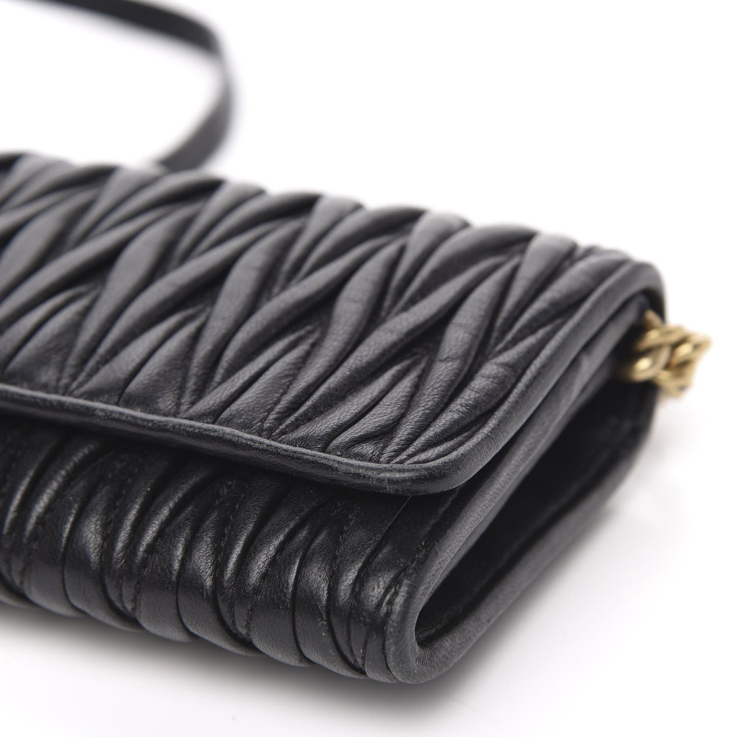 Nappa Matelasse Wallet On Chain Black