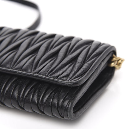 Miu Miu Nappa Matelasse Wallet On Chain Black 9 of 13