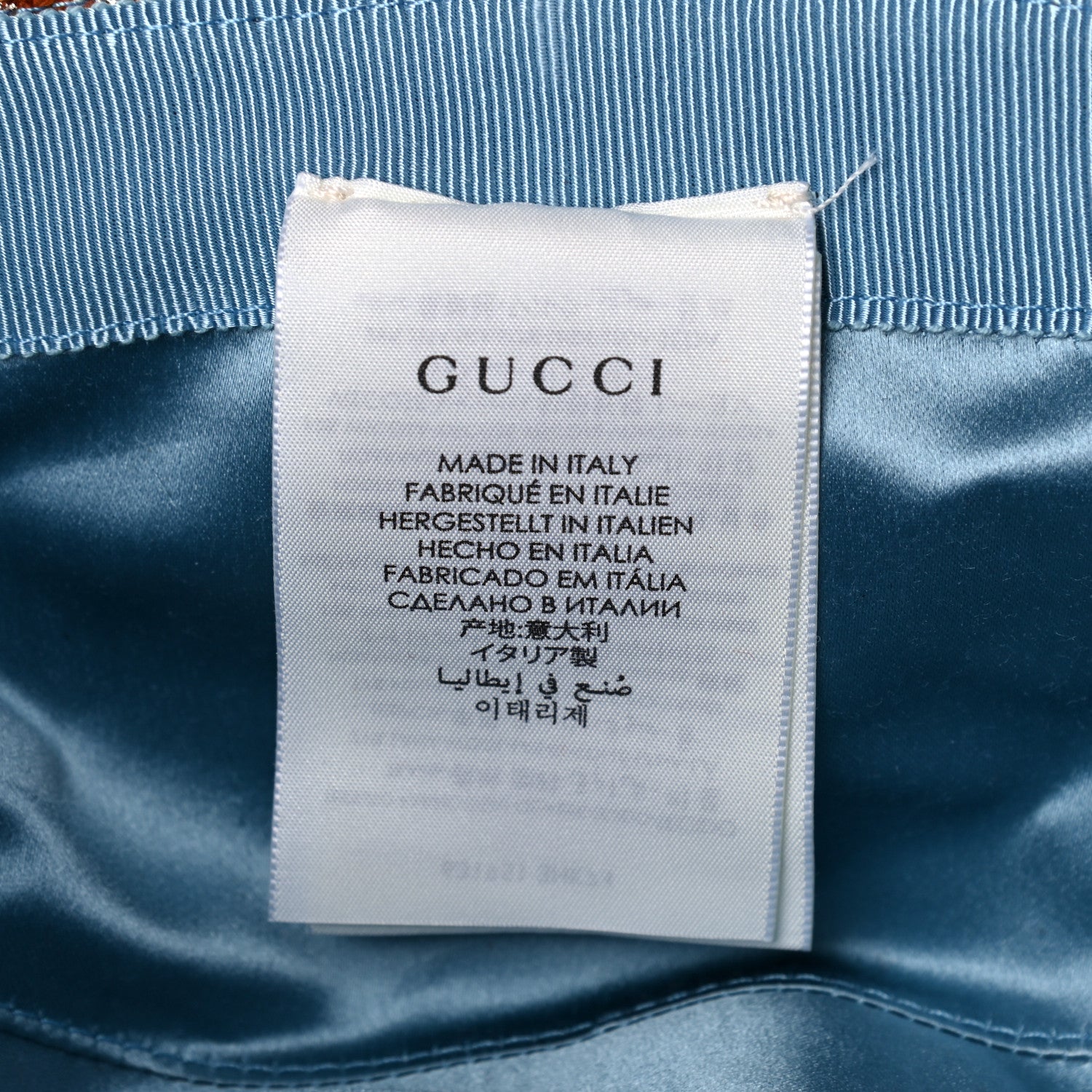 Gucci Canvas Lame GG Monogram Bucket Hat S Burnt Orange Silver 5 of 5