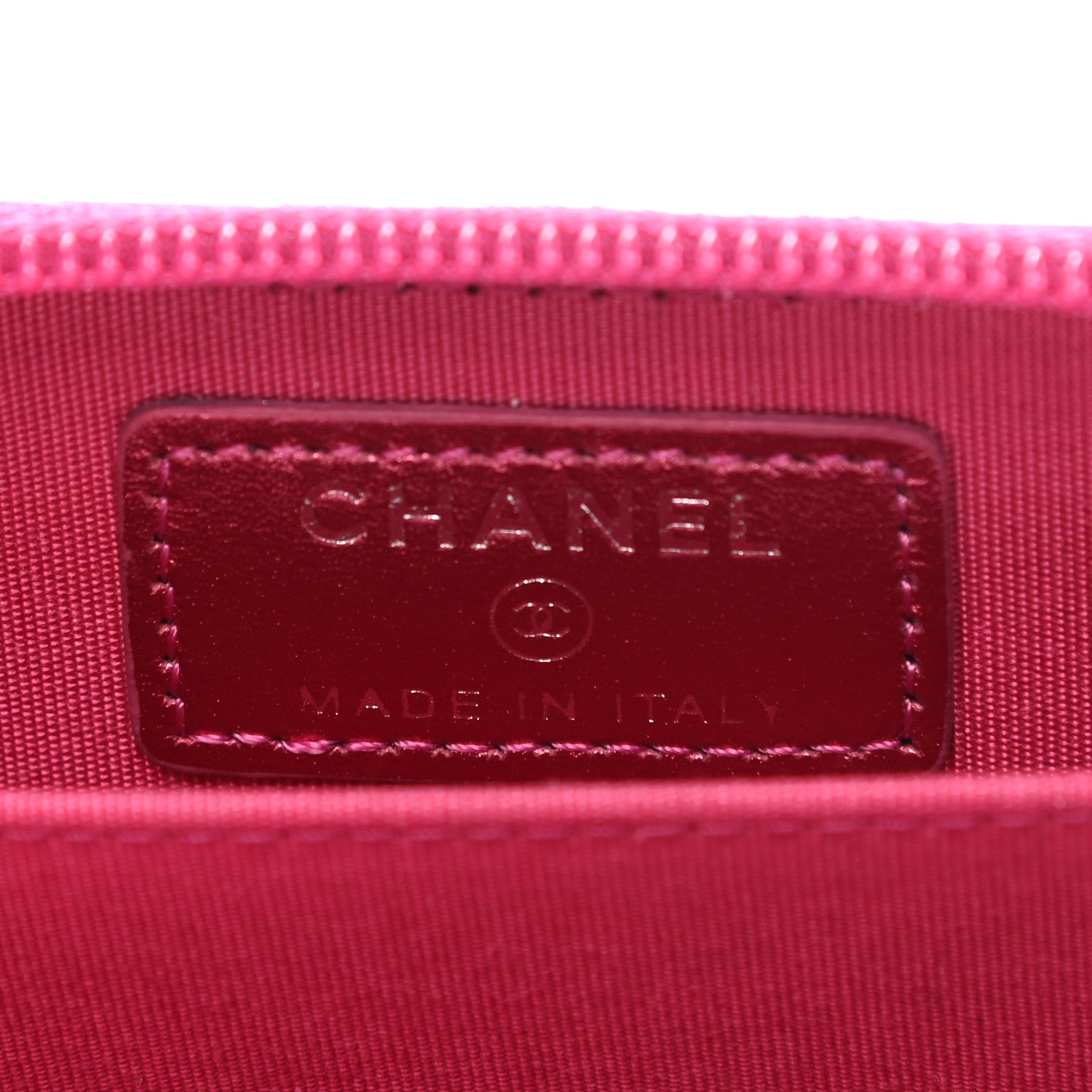 Chanel Metallic Patent Quilted Zip Around Boy Coin Purse Wallet Fuchsia 6 of 7