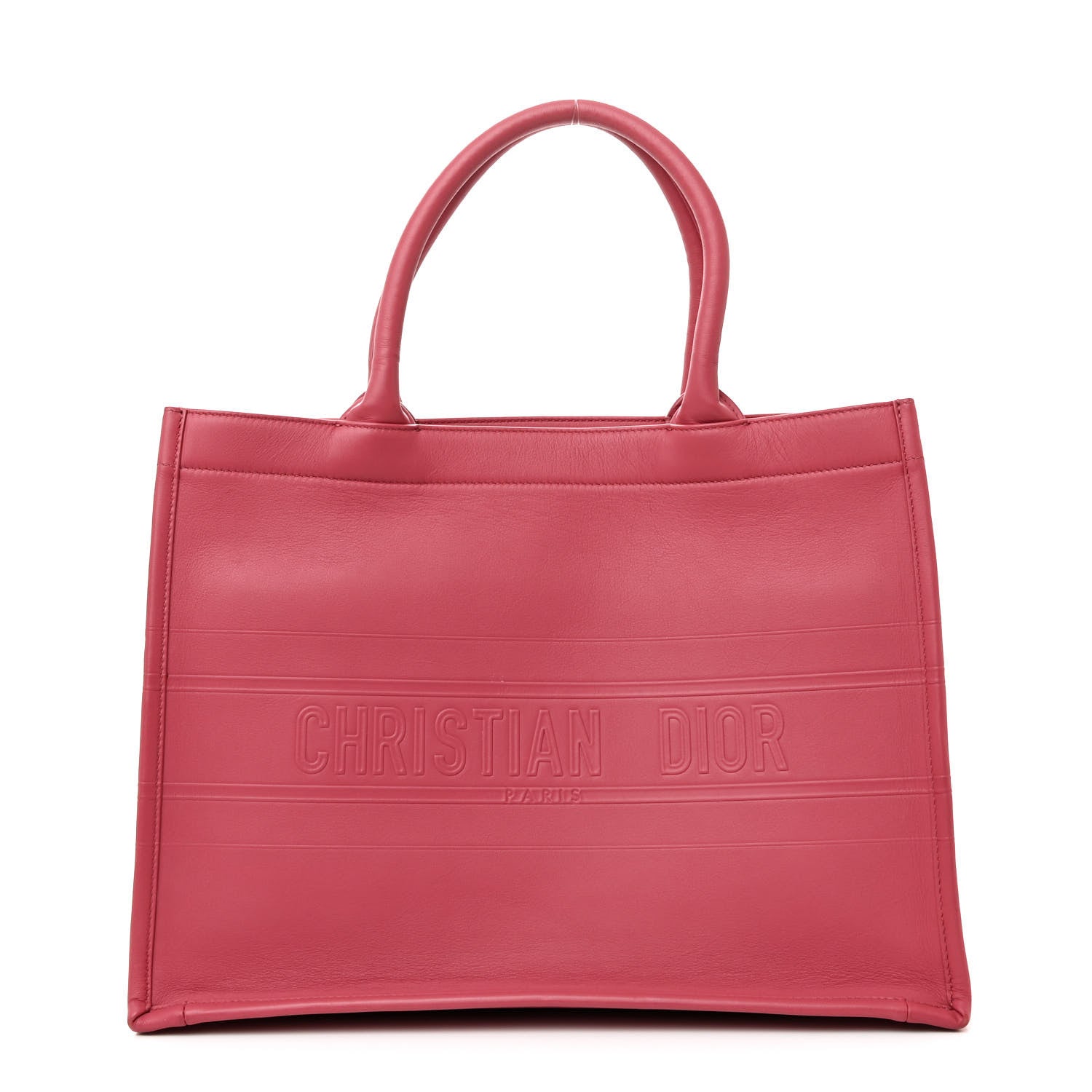 Christian Dior Calfskin Embossed Medium Book Tote Pink 1 of 12