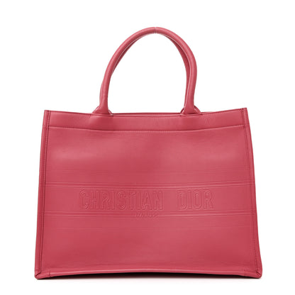 Christian Dior Calfskin Embossed Medium Book Tote Pink 1 of 12
