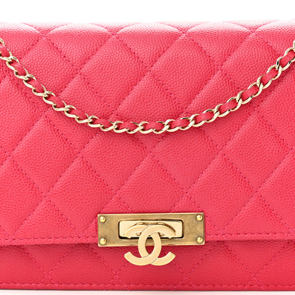 Chanel Caviar Quilted Golden Class Wallet On Chain WOC Fuchsia 8 of 10