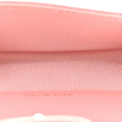 Chanel Caviar Chevron Quilted Flap Card Holder Pink 5 of 10