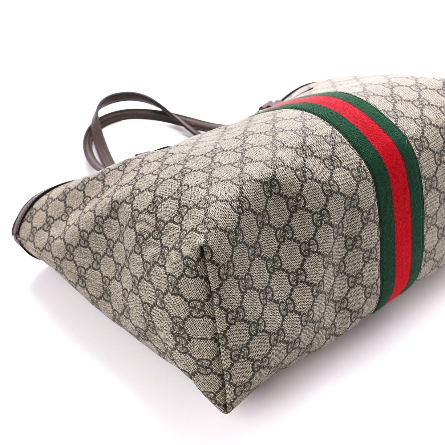 GG Supreme Monogram Medium Ophidia Shopping Tote Brown