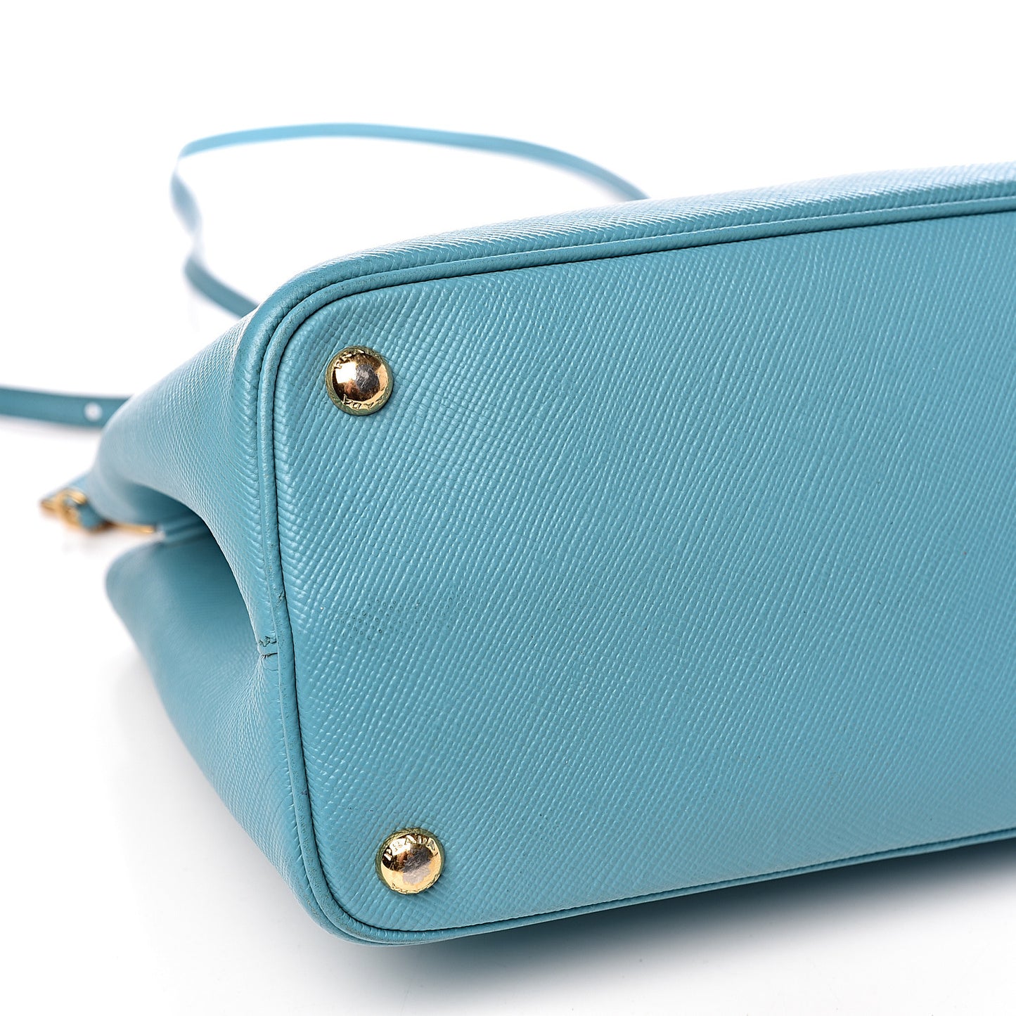 Saffiano Cuir Small Double Bag Turchese
