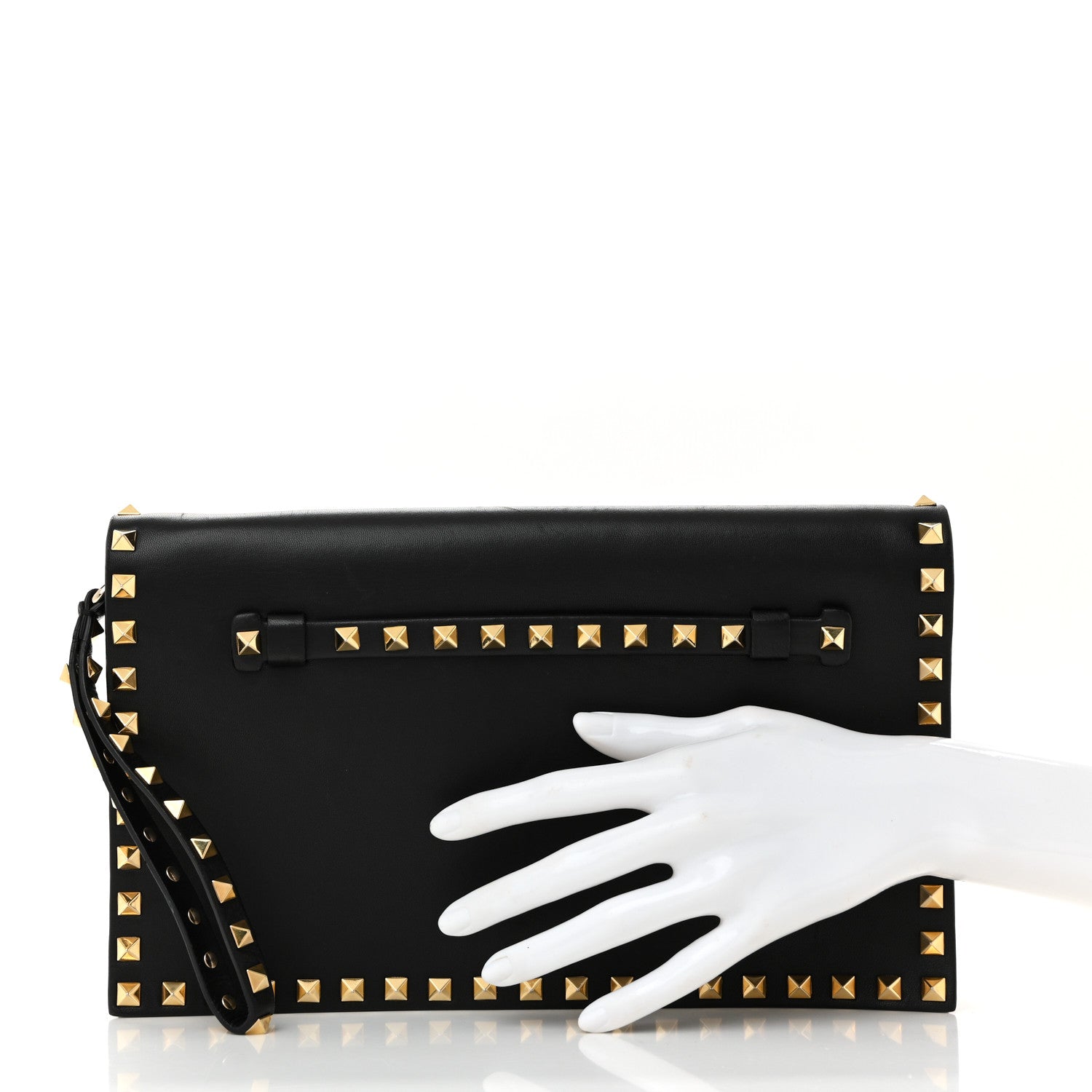 Valentino Garavani Nappa Rockstud Wristlet Clutch Black 2 of 11