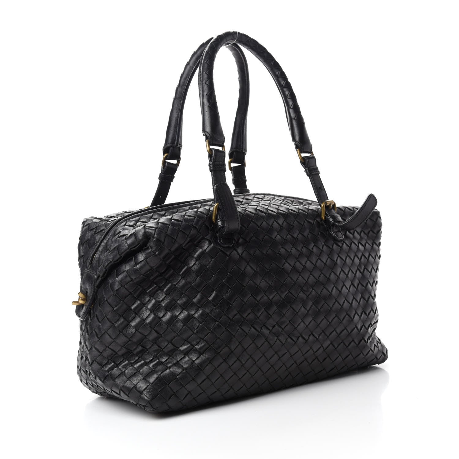 Bottega Veneta Nappa Intrecciato Boston Black 4 of 13