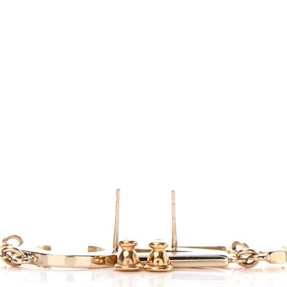Chanel Metal Cha-Nel Logo Drop Earrings Gold 3 of 4