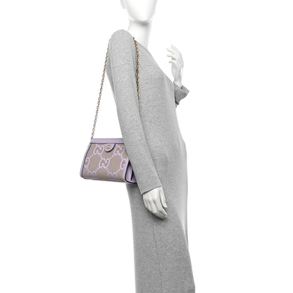 Gucci Monogram Jumbo GG Textured Dollar Calfskin Small Ophidia Chain Shoulder Bag Beige Lapis 2 of 13