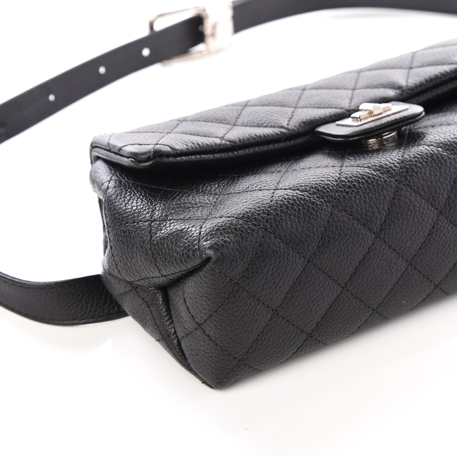 Chanel Grained Calfskin Quilted 2.55 Reissue Flap Belt Bag Clutch Black 5 of 13