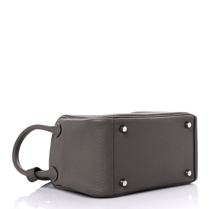 Hermes Taurillon Clemence Mini Lindy 20 Etain 4 of 16