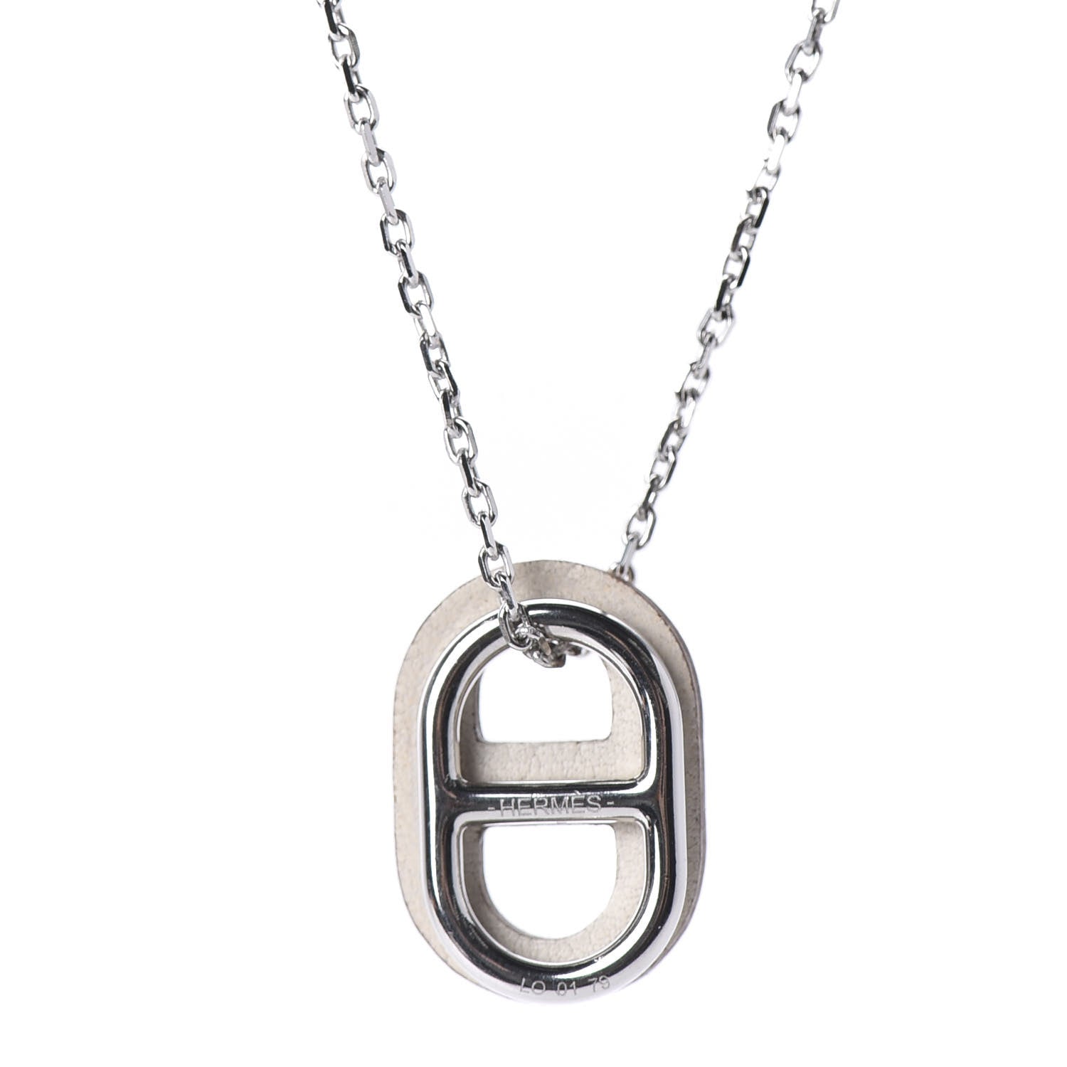 Hermes Swift O'Maillon Pendant Necklace White 3 of 8