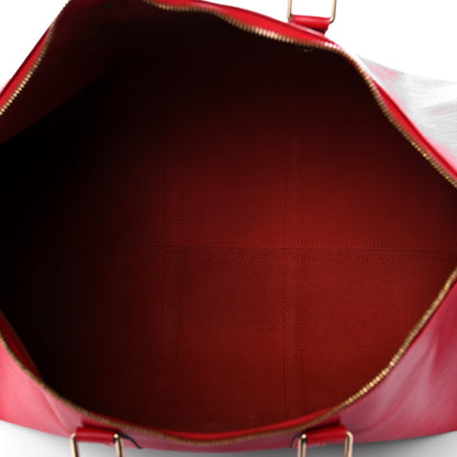 Louis Vuitton Epi Keepall 55 Castillan Red 4 of 13