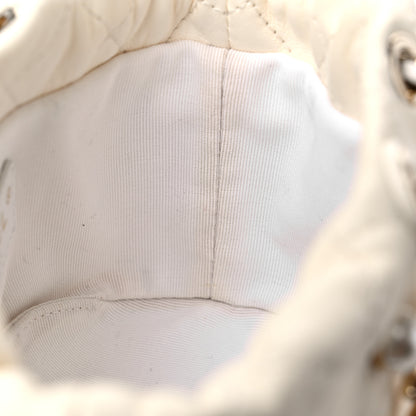 Chanel Lambskin Quilted Pearl Mini About Pearls Drawstring Bag White 10 of 11