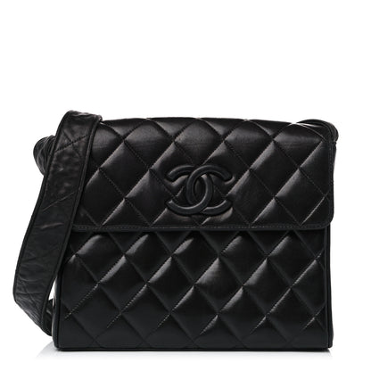 Chanel Lambskin Quilted CC Flap Shoulder Bag Black 1 of 14