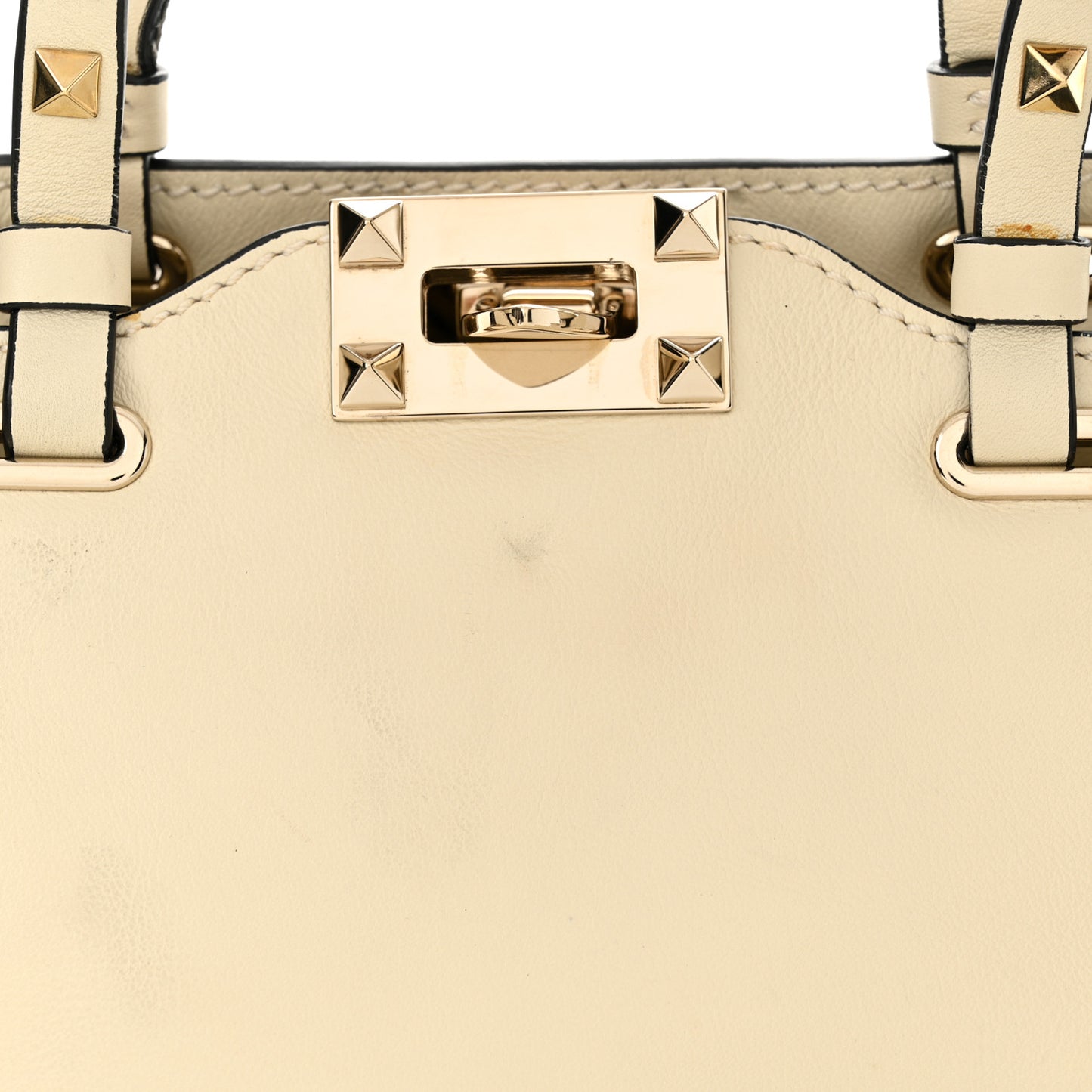 Vitello Mini Rockstud Tote Ivory