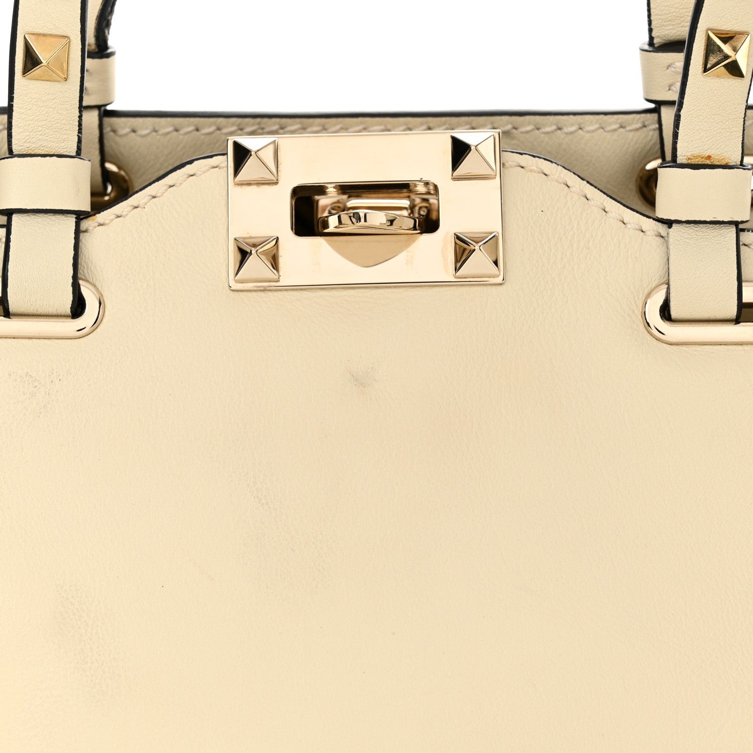 Valentino Garavani Vitello Mini Rockstud Tote Ivory 10 of 13
