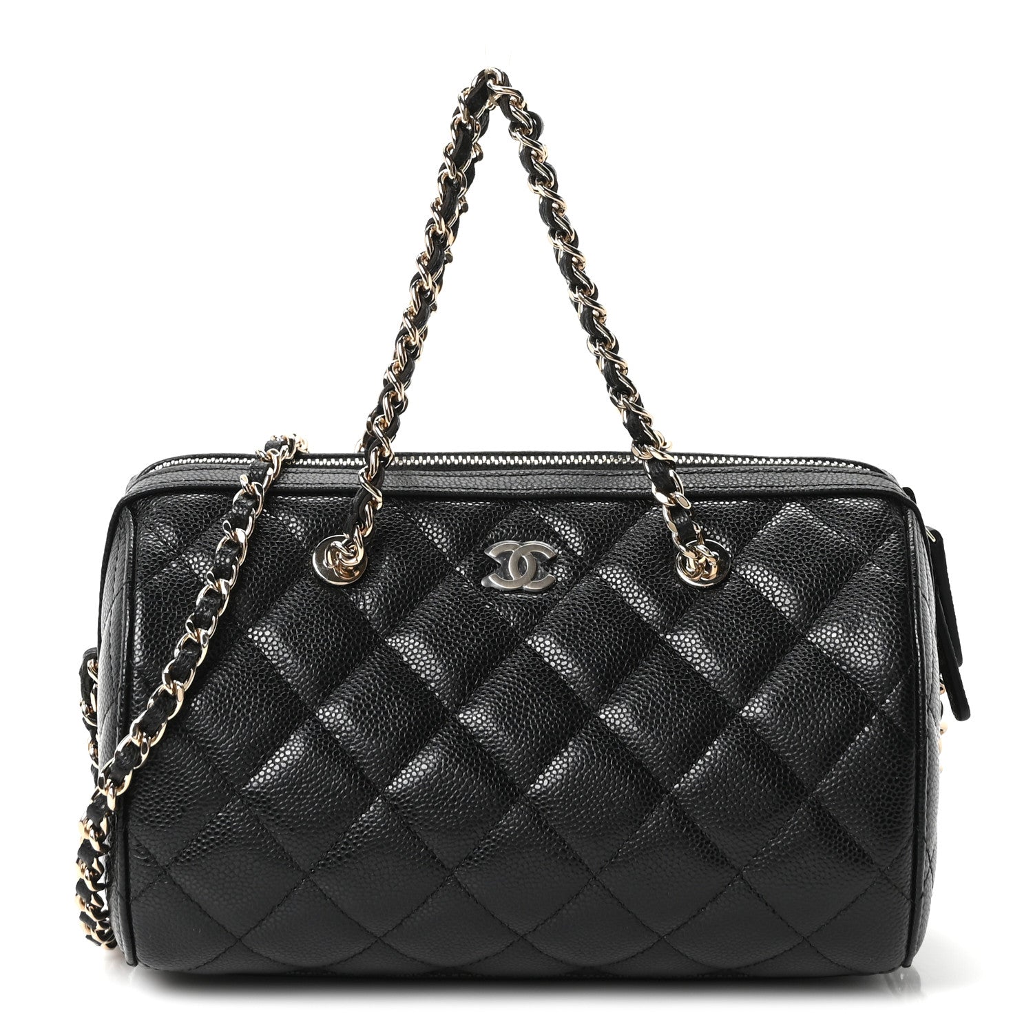 Chanel Caviar Quilted Barrel Clutch With Chain Black 1 of 10