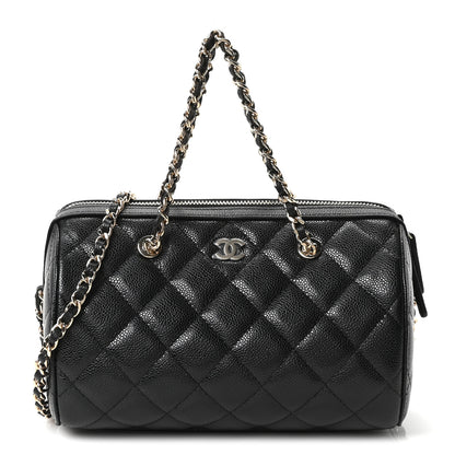 Chanel Caviar Quilted Barrel Clutch With Chain Black 1 of 10