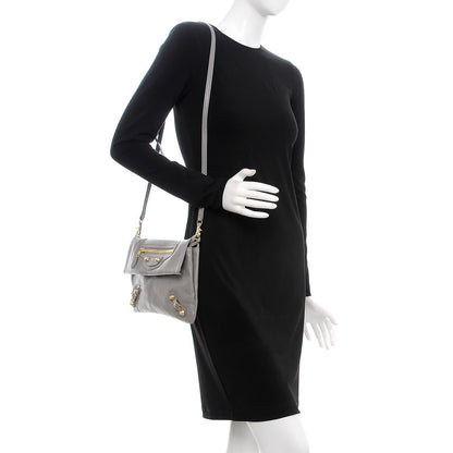 Balenciaga Agneau Giant 12 Gold Hardware Envelope Strap Clutch Gris Pyrite 3 of 15