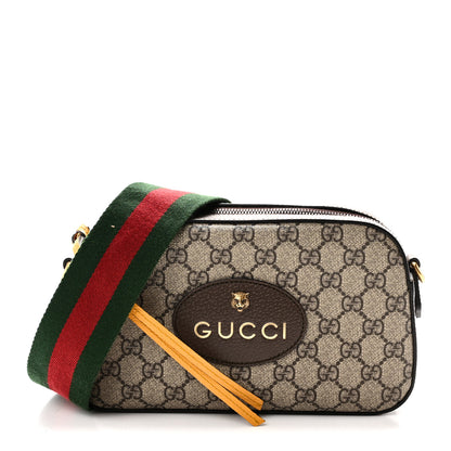 Gucci GG Supreme Monogram Web Neo Vintage Shoulder Bag Beige New Acero Crop 1 of 10