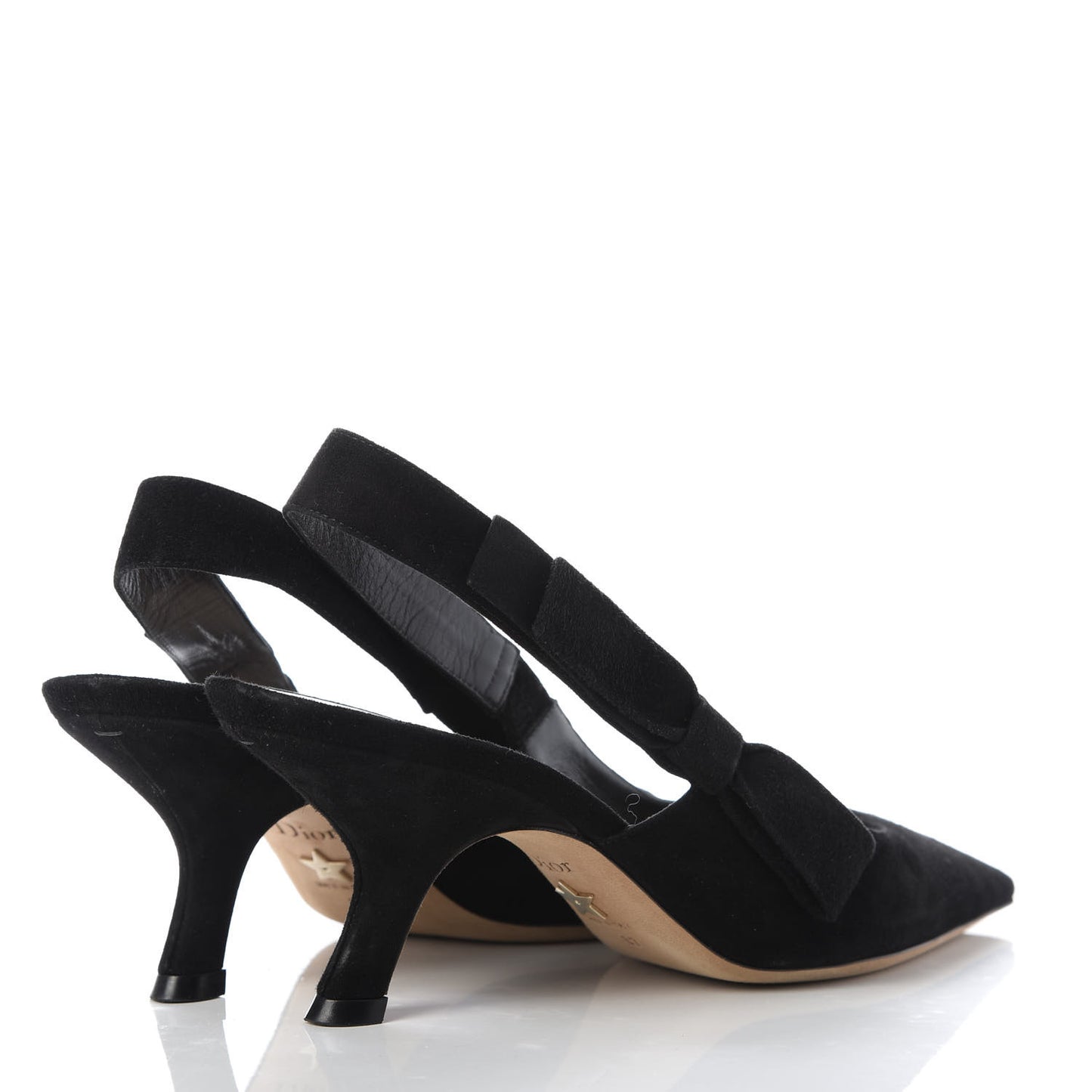 Suede Sweet D Sling-Back Ballet Pumps 37 Black