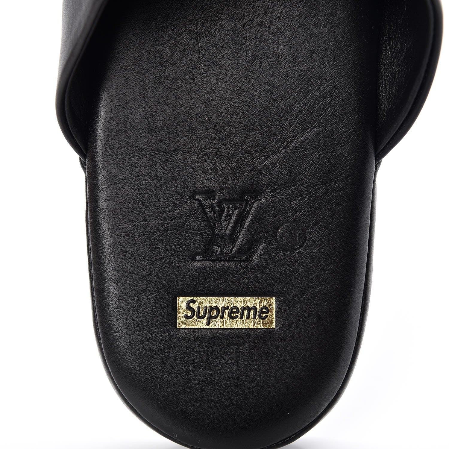 Louis Vuitton X SUPREME Lambskin Mens Hugh Slippers 7 Black 8 of 11