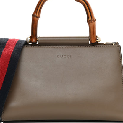 Gucci Nappa Bamboo Web Mini Nymphaea Top Handle Bag Brown 9 of 13