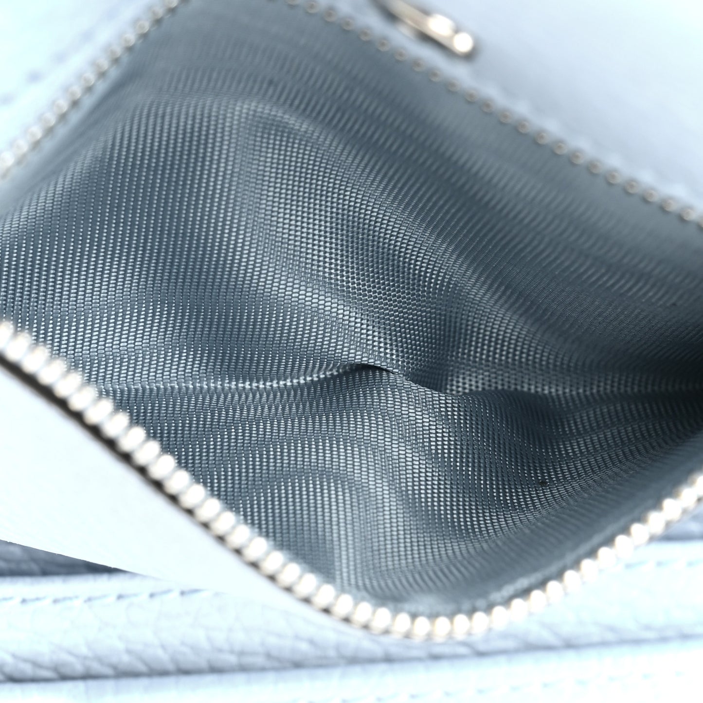 Dollar Calfskin Enamel Monochrome GG Marmont Envelope Strap Wallet Porcelain Light Blue