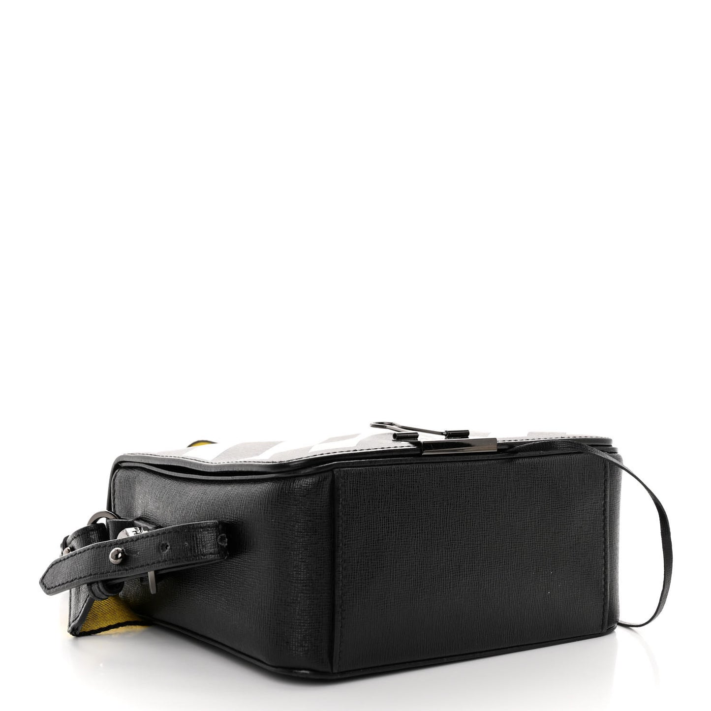 Calfskin Diag Flap Bag Black White