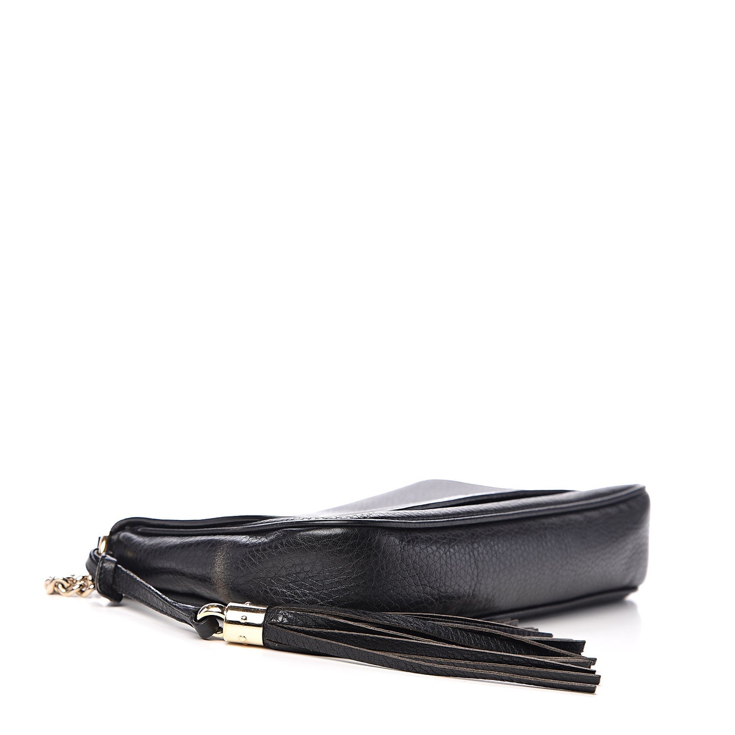 Pebbled Calfskin Medium Soho Flap Crossbody Black