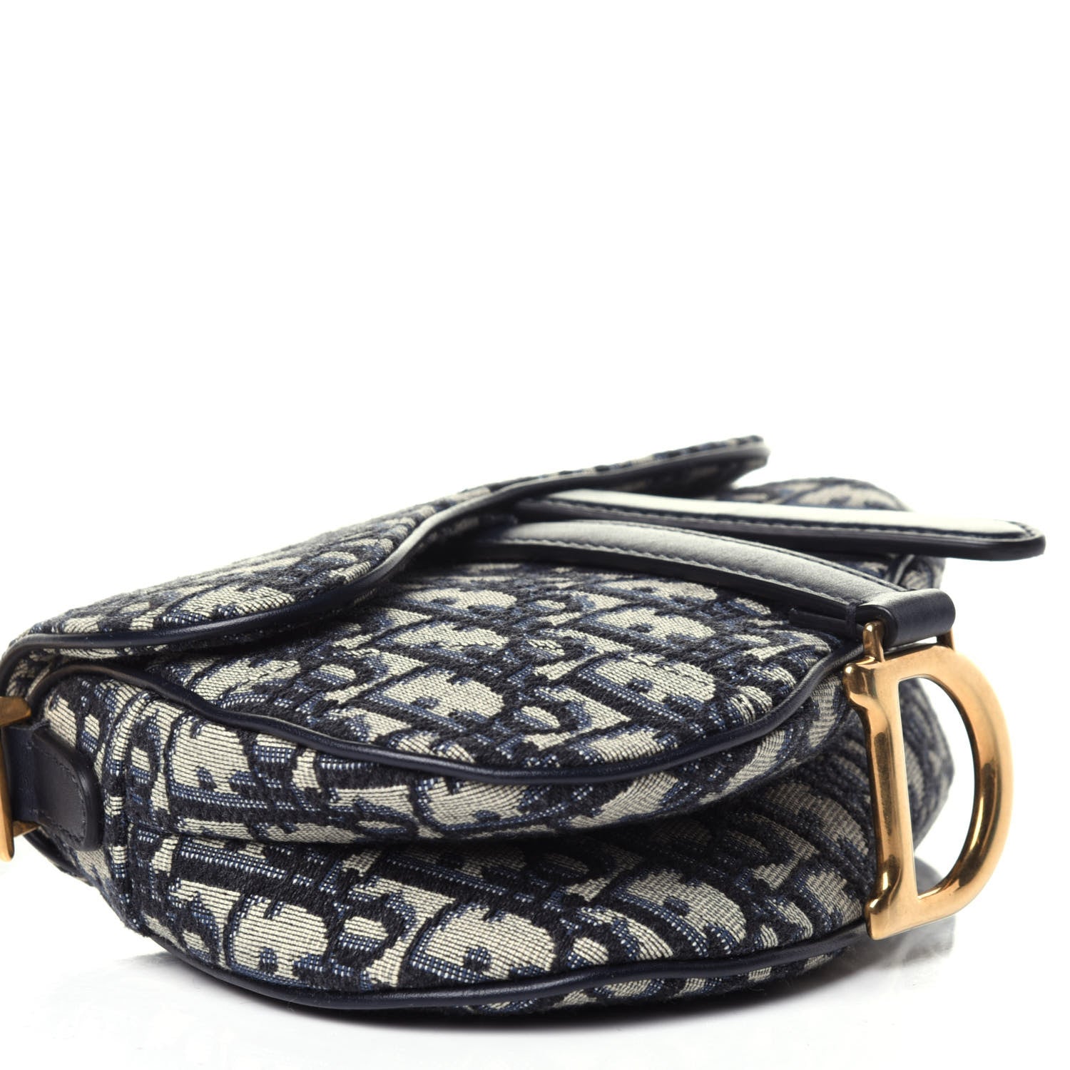 Christian Dior Oblique Mini Saddle Bag Blue 8 of 12