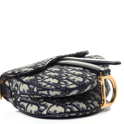 Christian Dior Oblique Mini Saddle Bag Blue 8 of 12