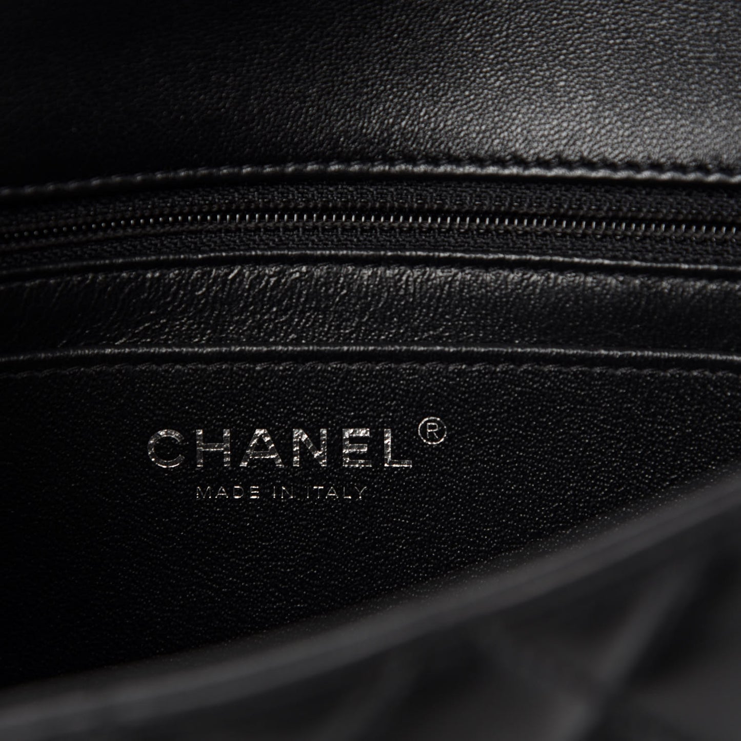 Lambskin Quilted Mini Rectangular Flap Black