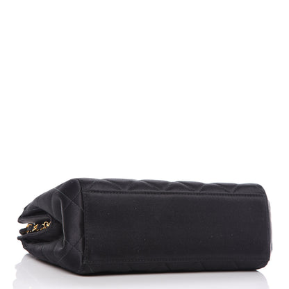 Chanel Satin Quilted Shoulder Bag Black 4 of 11