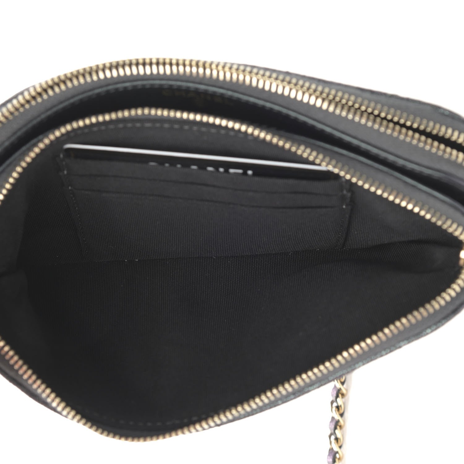 Chanel Iridescent Caviar Quilted Small Clutch With Chain Black 7 of 14