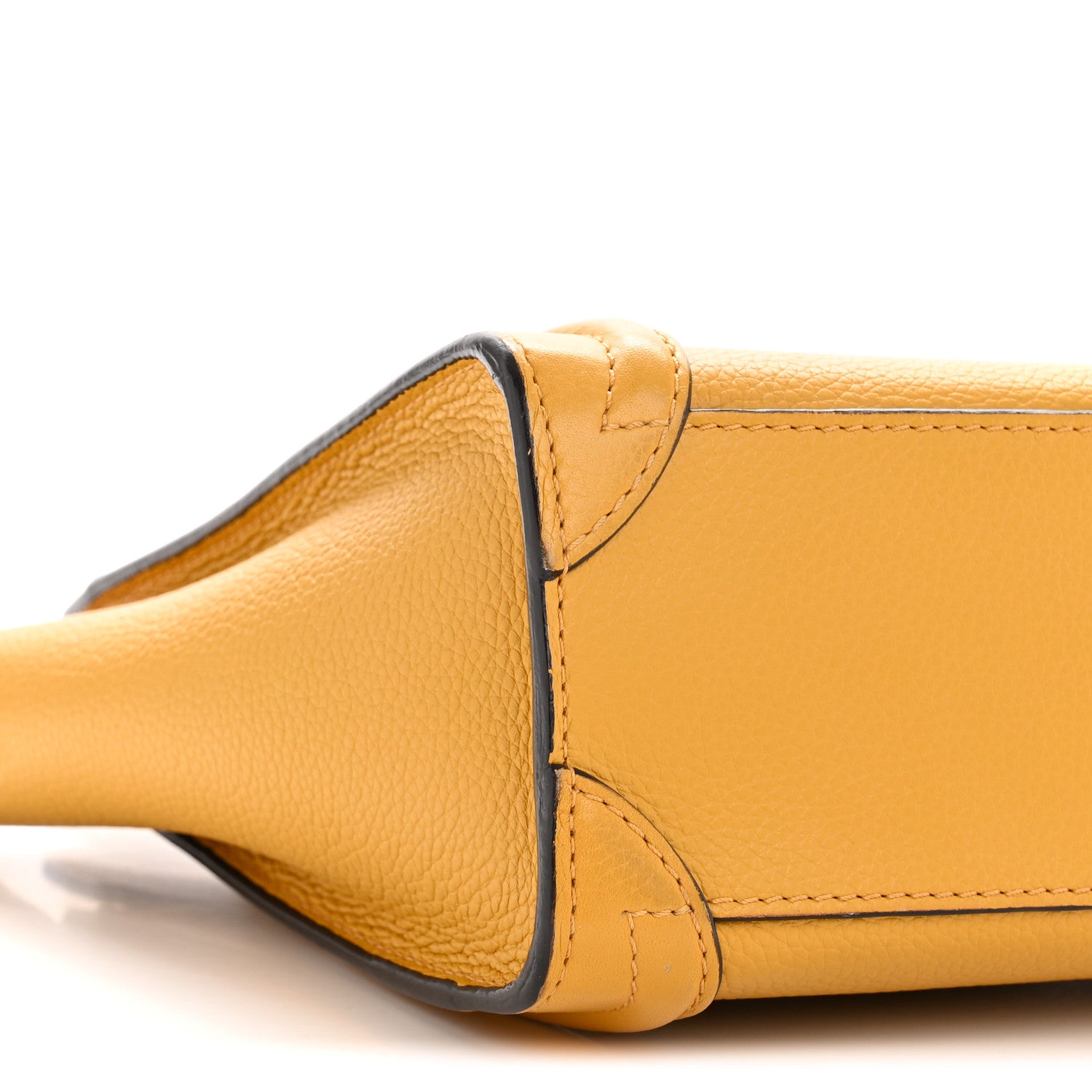 Celine Drummed Calfskin Nano Luggage Ocre 9 of 13