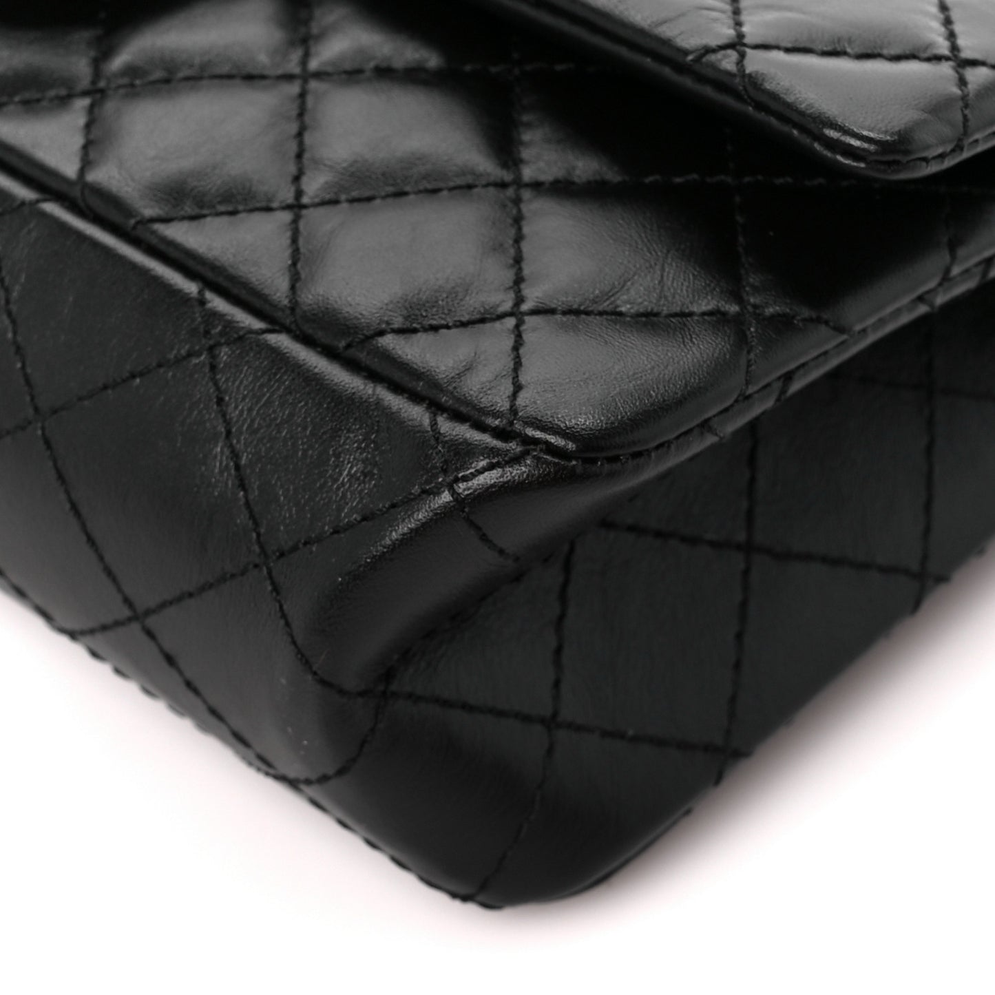 Aged Calfskin Quilted 2.55 Reissue 225 Flap Black