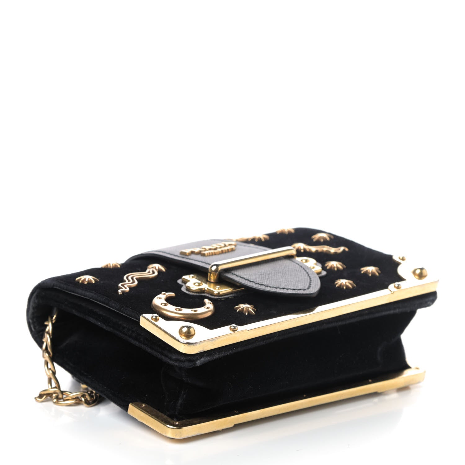 Prada Velvet Cahier Astrology Bag Black 3 of 4