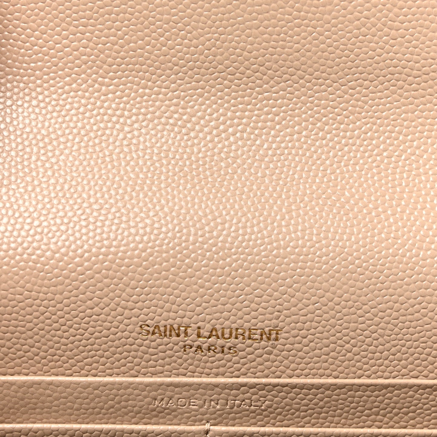 Grain De Poudre Matelasse Chevron Monogram Envelope Chain Wallet Dark Beige