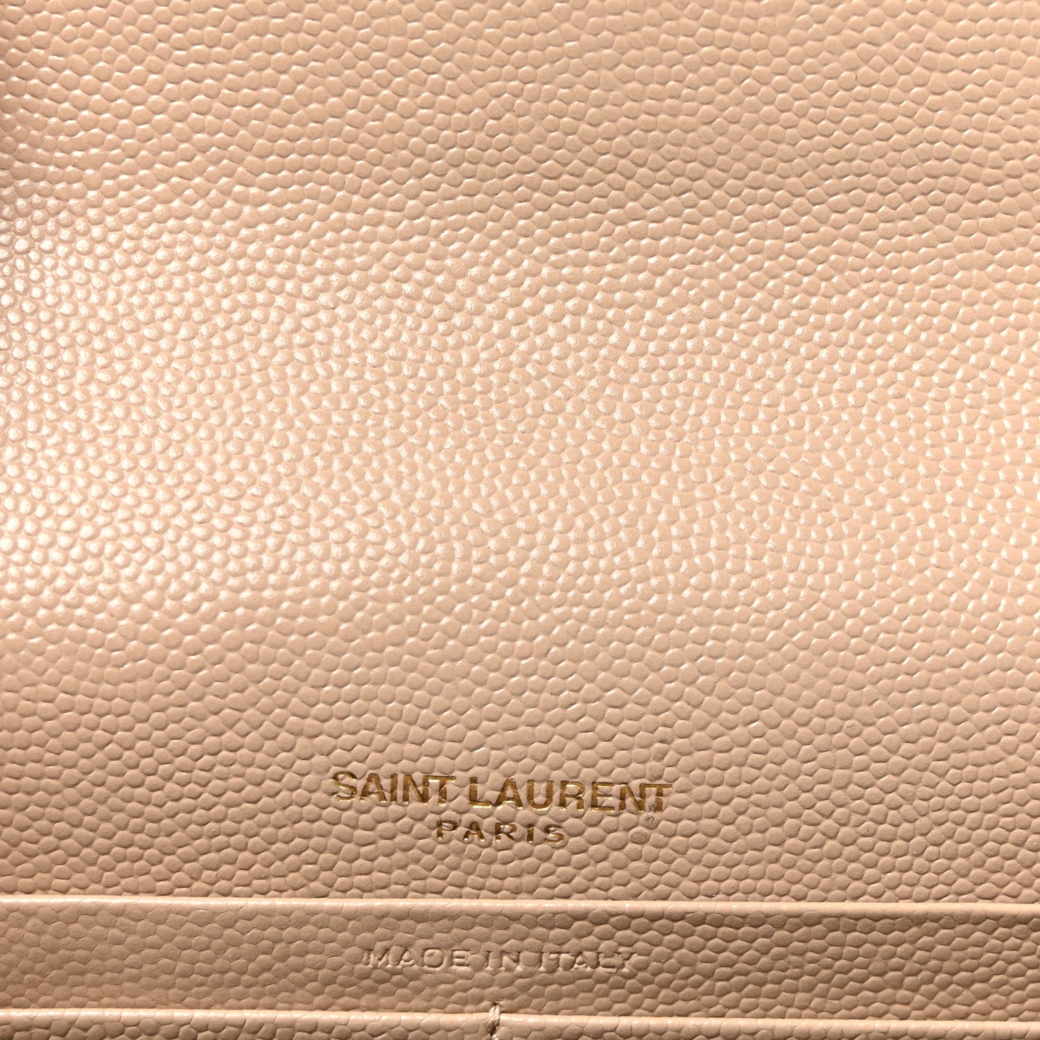 Saint Laurent Grain De Poudre Matelasse Chevron Monogram Envelope Chain Wallet Dark Beige 6 of 9