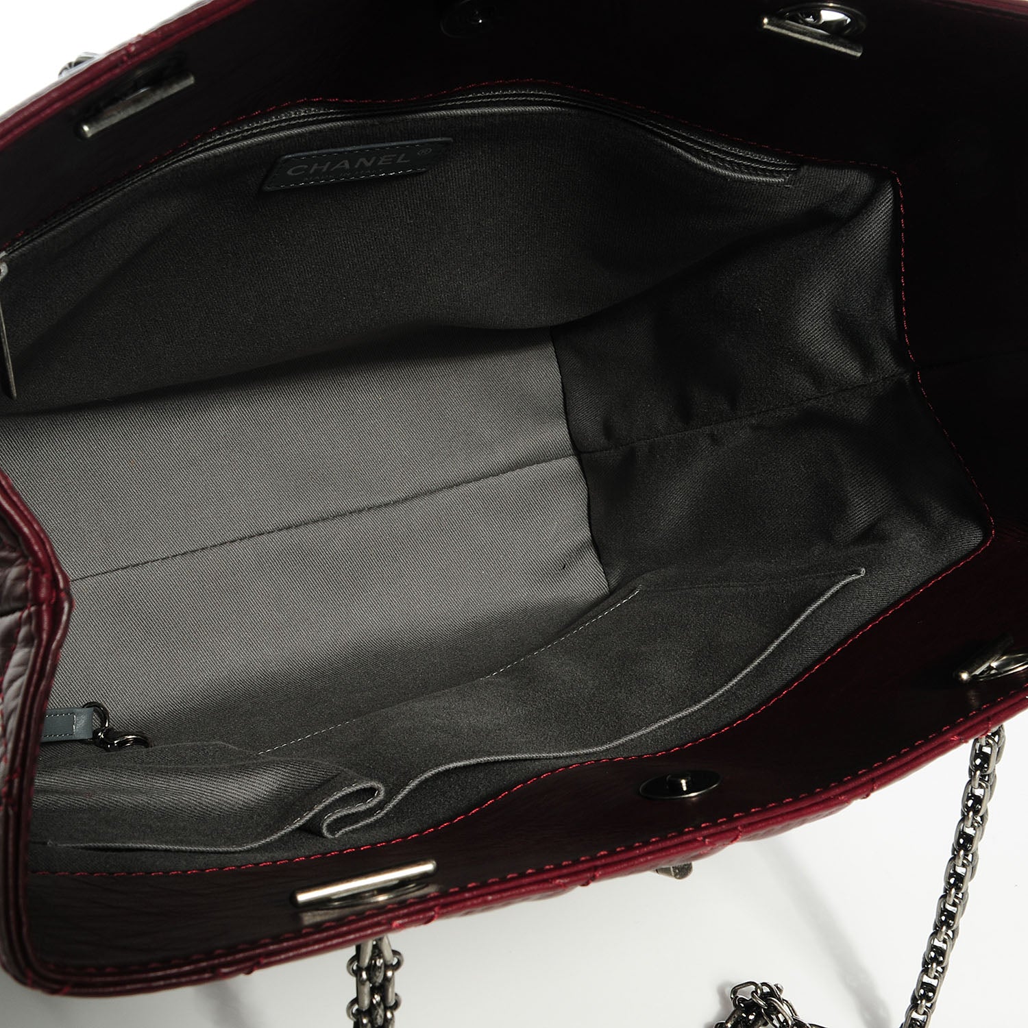 Chanel Aged Calfskin Reissue 2.55 Tote Dark Red 5 of 7