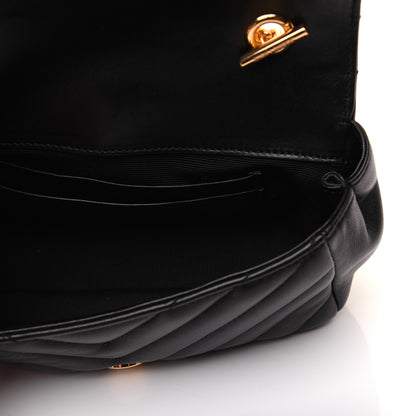 Saint Laurent Sheepskin Matelasse Chevron Monogram Classic Baby Chain Bag Black 5 of 16