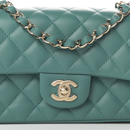 Chanel Lambskin Quilted Mini Rectangular Flap Green 8 of 11