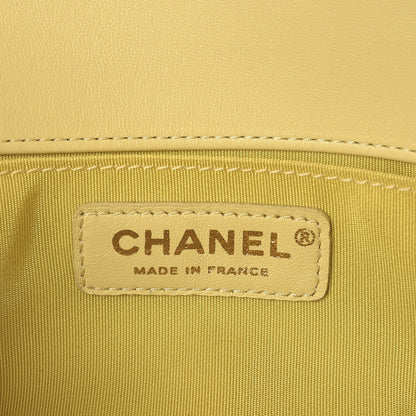 Chanel Lambskin Quilted Medium Boy Flap Yellow 7 of 10